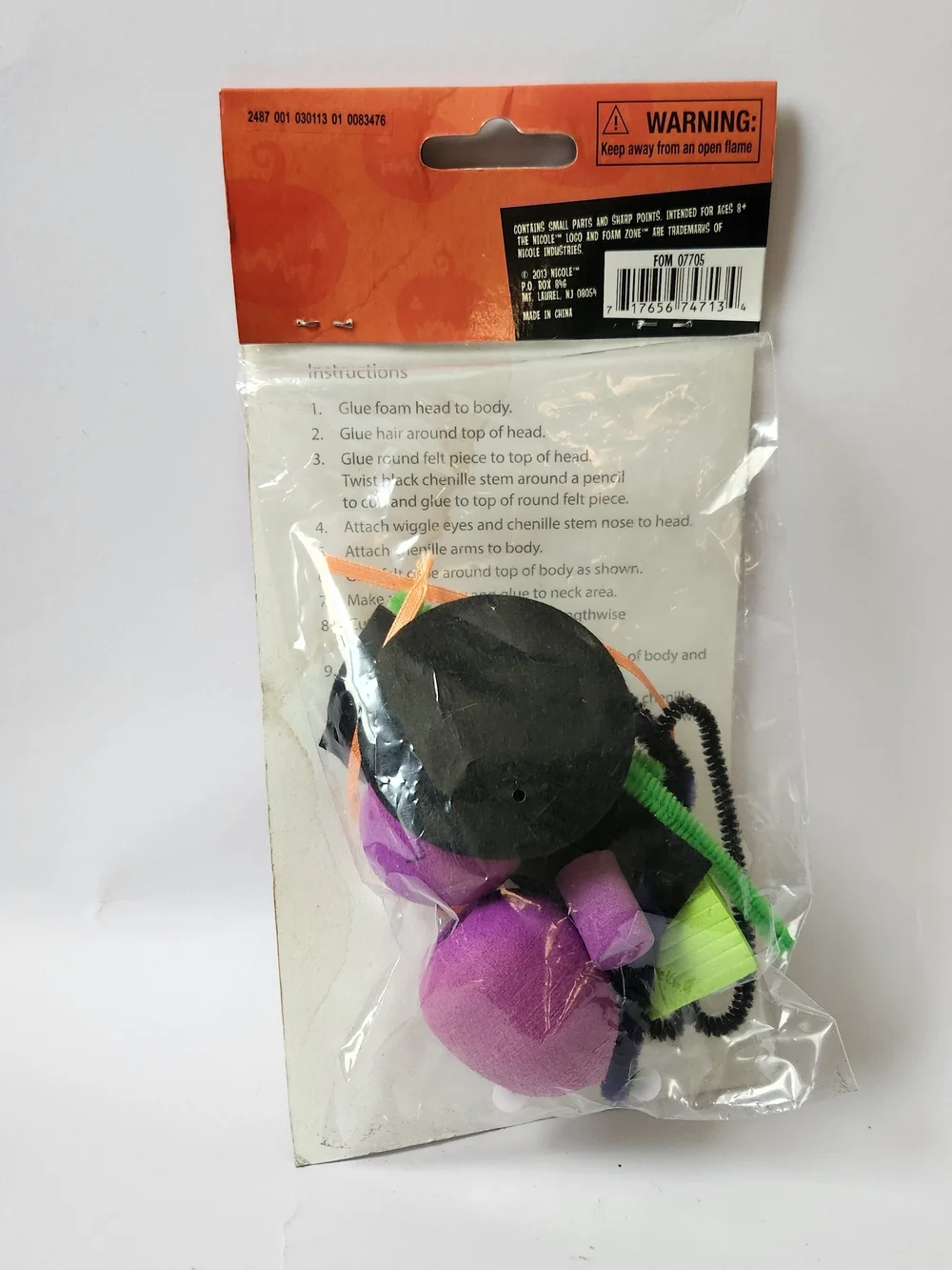 Nicole Kids Foam Zone Witch mini 3-D kit Halloween themed NIB 07705